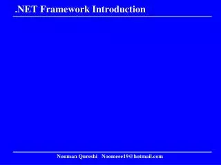 .NET Framework Introduction