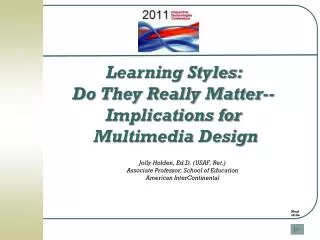 Learning Styles: Do They Really Matter-- Implications for Multimedia Design