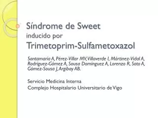 Síndrome de Sweet inducido por Trimetoprim-Sulfametoxazol