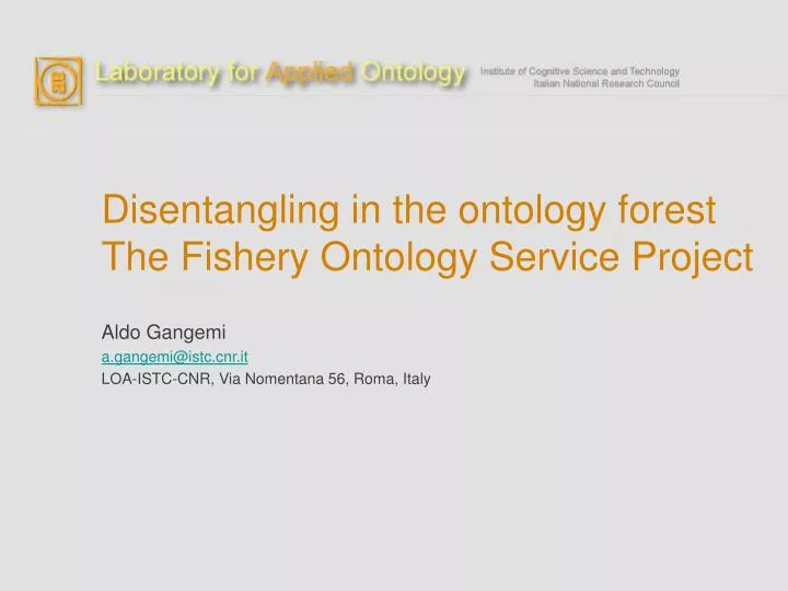 disentangling in the ontology forest the fishery ontology service project