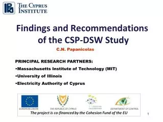 Findings and Recommendations of the CSP-DSW Study