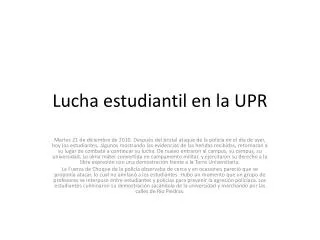 lucha estudiantil en la upr