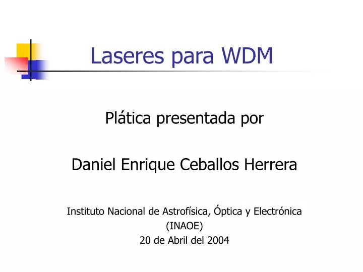 laseres para wdm