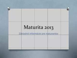 maturita 2013