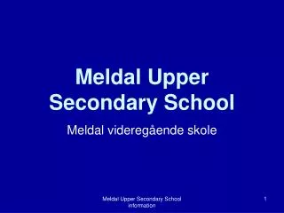 Meldal Upper Secondary School