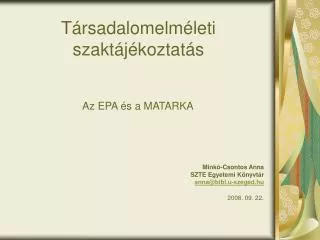 t rsadalomelm leti szakt j koztat s