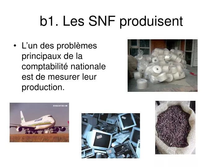 b1 les snf produisent