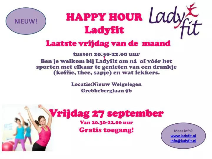 happy hour ladyfit laatste vrijdag van de maand