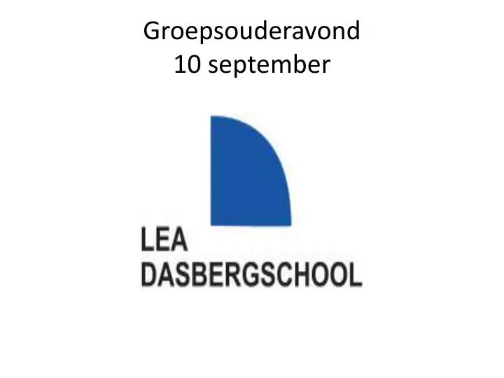 groepsouderavond 10 september