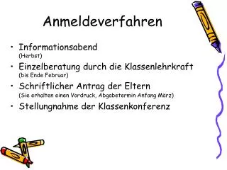 anmeldeverfahren