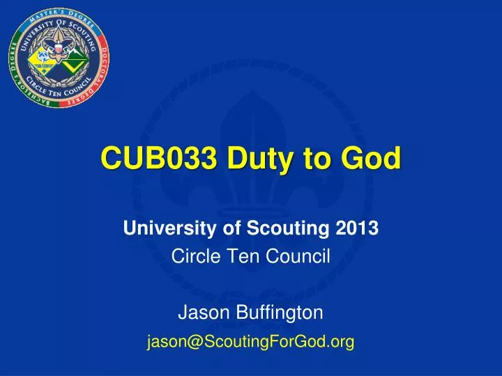 cub033 duty to god