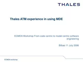 Thales ATM experience in using MDE