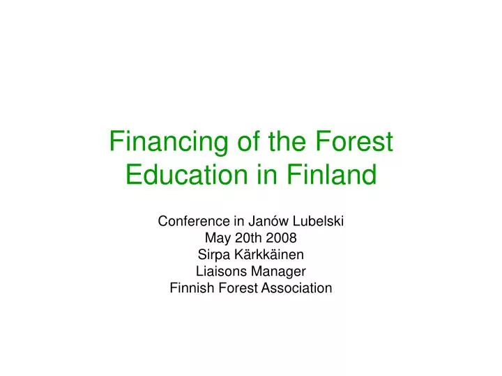 financing of the forest education in finland