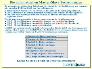 die automatischen master slave testsequenzen