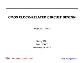 CMOS CLOCK-RELATED CIRCUIT DESIGN