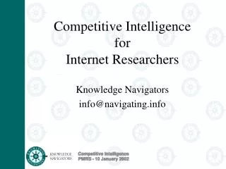 Competitive Intelligence for Internet Researchers