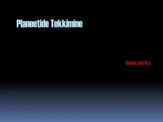 planeetide tekkimine