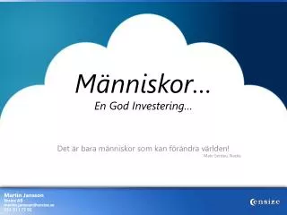 m nniskor en god investering