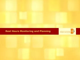 Rest Hours Monitoring and Planning