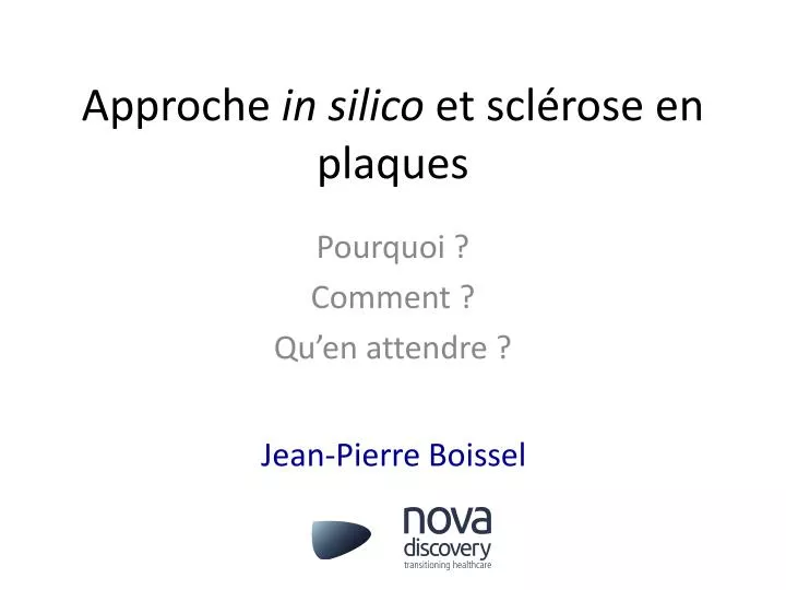 approche in silico et scl rose en plaques