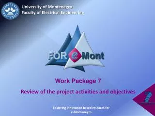 University of Montenegro Faculty of Electrical Engineering