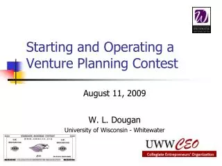 starting and operating a venture planning contest