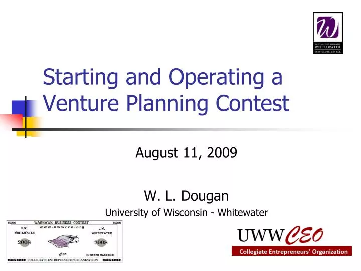 starting and operating a venture planning contest