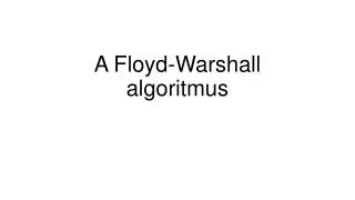 a floyd warshall algoritmus