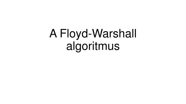 a floyd warshall algoritmus