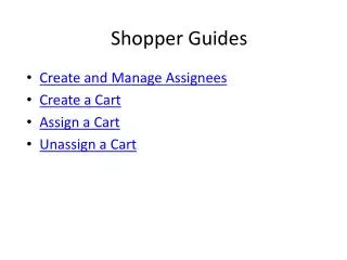 Shopper Guides