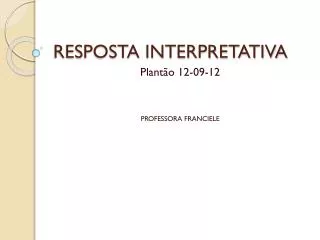 resposta interpretativa