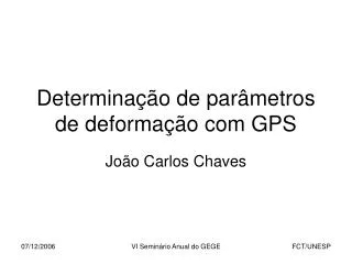determina o de par metros de deforma o com gps