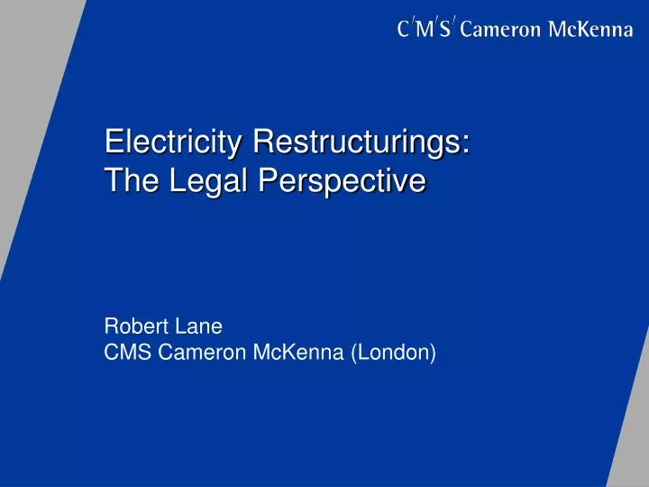 electricity restructurings the legal perspective