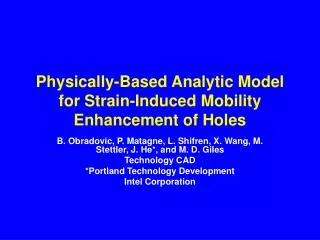 Physically-Based Analytic Model for Strain-Induced Mobility Enhancement of Holes