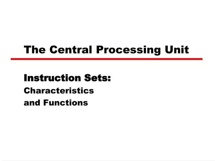 the central processing unit