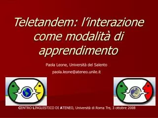 teletandem l interazione come modalit di apprendimento