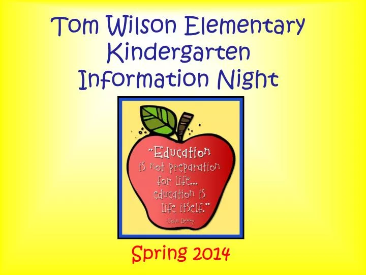 tom wilson elementary kindergarten information night