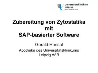 zubereitung von zytostatika mit sap basierter software