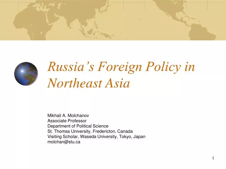 russia s foreign policy in northeast asia