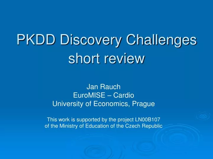 pkdd discovery challenges short review