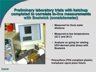 Polysulfone (FDA compliant plastic) transducer spool piece fixture