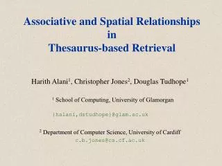Associative and Spatial Relationships in Thesaurus-based Retrieval