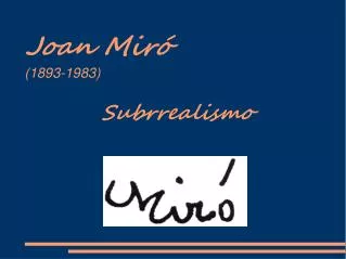 joan mir 1893 1983 subrrealismo