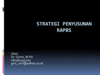 oleh dr gimin m pd 081365495205 gim unri@ yahoo co id