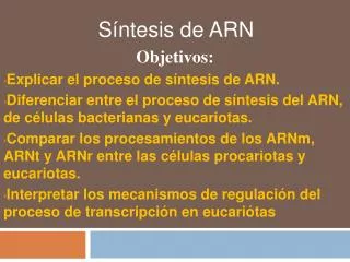 s ntesis de arn