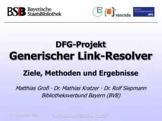dfg projekt generischer link resolver