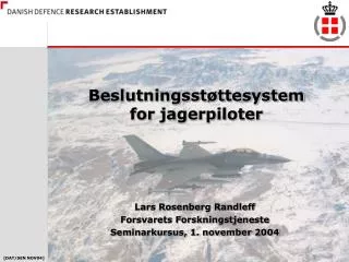 beslutningsst ttesystem for jagerpiloter