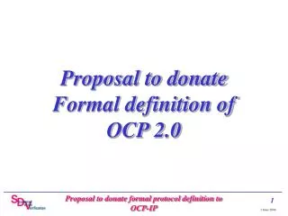 Proposal to donate Formal definition of OCP 2.0