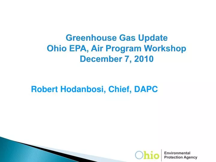 greenhouse gas update ohio epa air program workshop december 7 2010