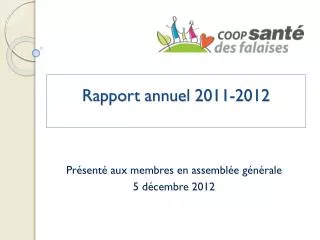 rapport annuel 2011 2012